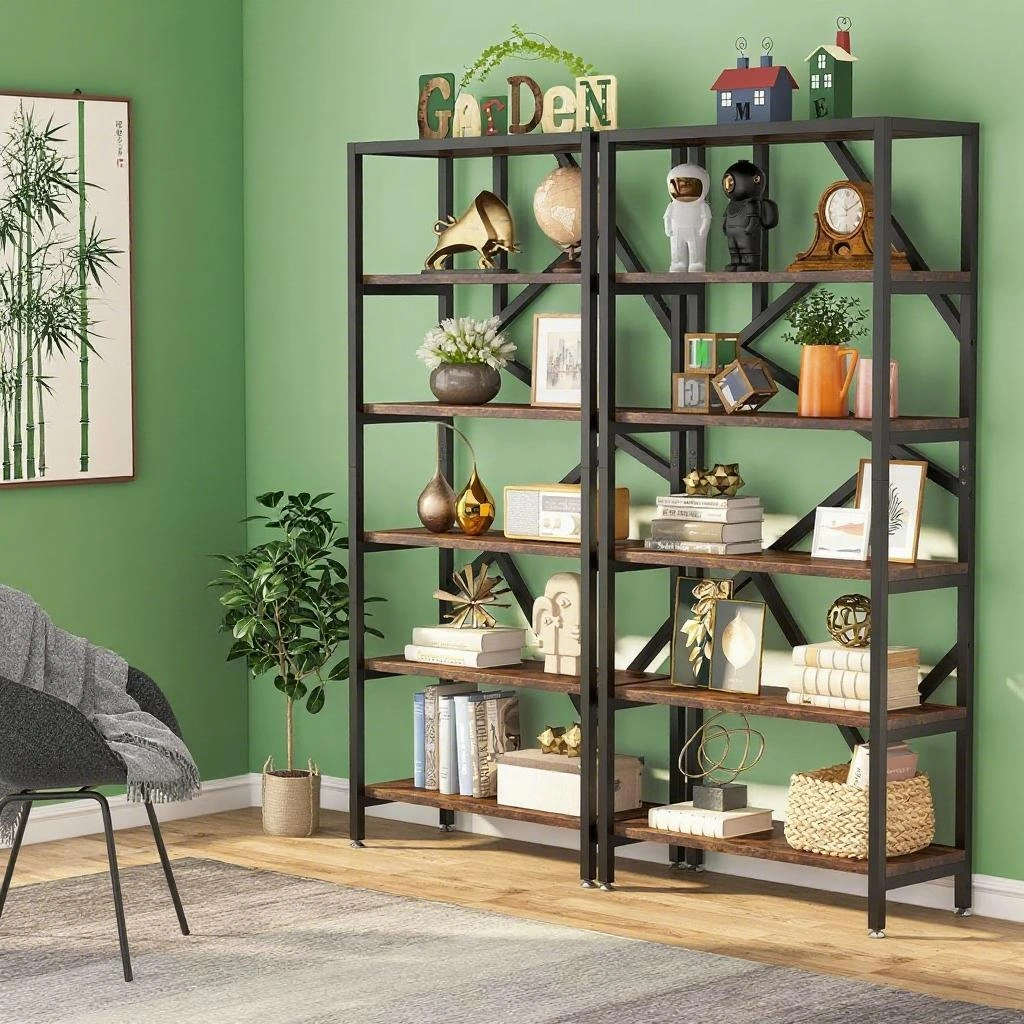 Modern Book Shelf Storage Cabinet with Doors, Organizational Bookcase for Living Room Bedroom view 5