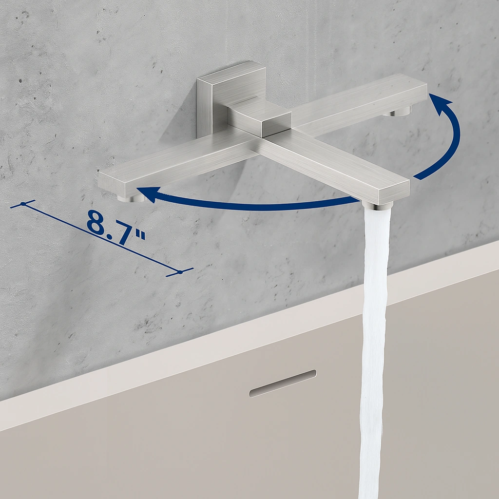 Male NPT Folding Bathtub Shower Faucet, Rain Shower Head System with Bath Tub Faucet Set and Handheld for Bathroom, Brushed Nickel 3 Function[Unable ship on weekends, TK/TEMU only for pickup, only TX10643 warehouse supports GOFO] view 4