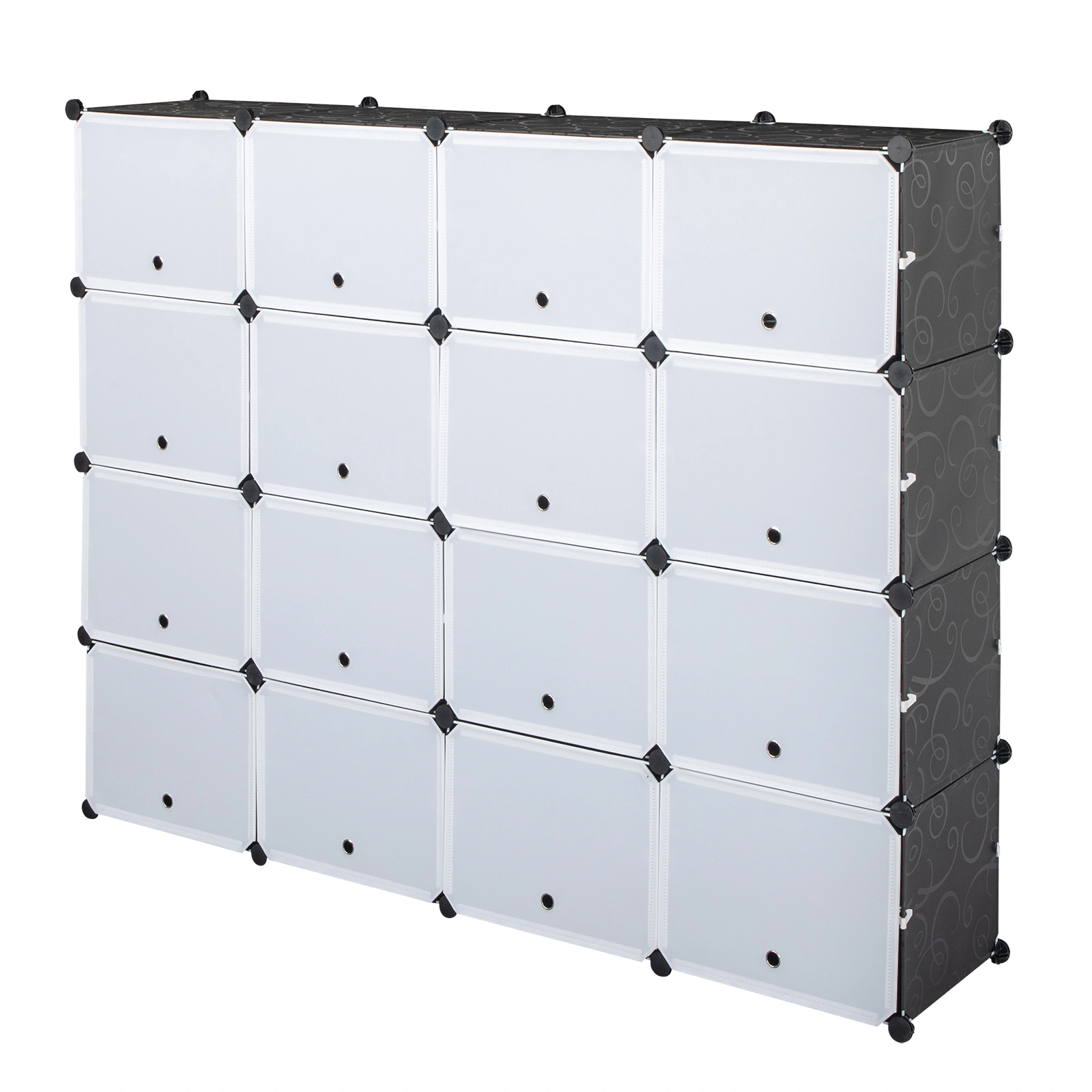 8-Tier Portable 64 Pair Shoe Rack Organizer 32 Grids Tower Shelf Storage Cabinet Stand Expandable for Heels, Boots, Slippers, Black view 2