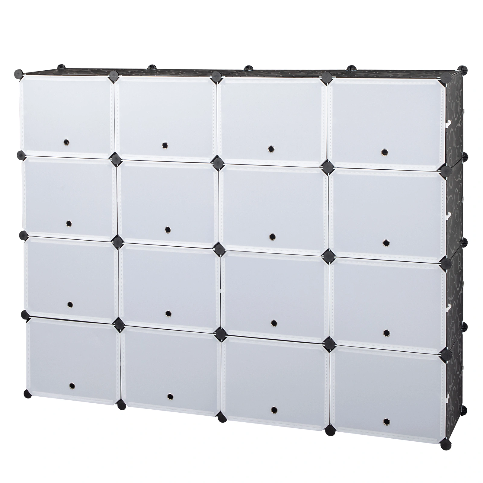 8-Tier Portable 64 Pair Shoe Rack Organizer 32 Grids Tower Shelf Storage Cabinet Stand Expandable for Heels, Boots, Slippers, Black view 6