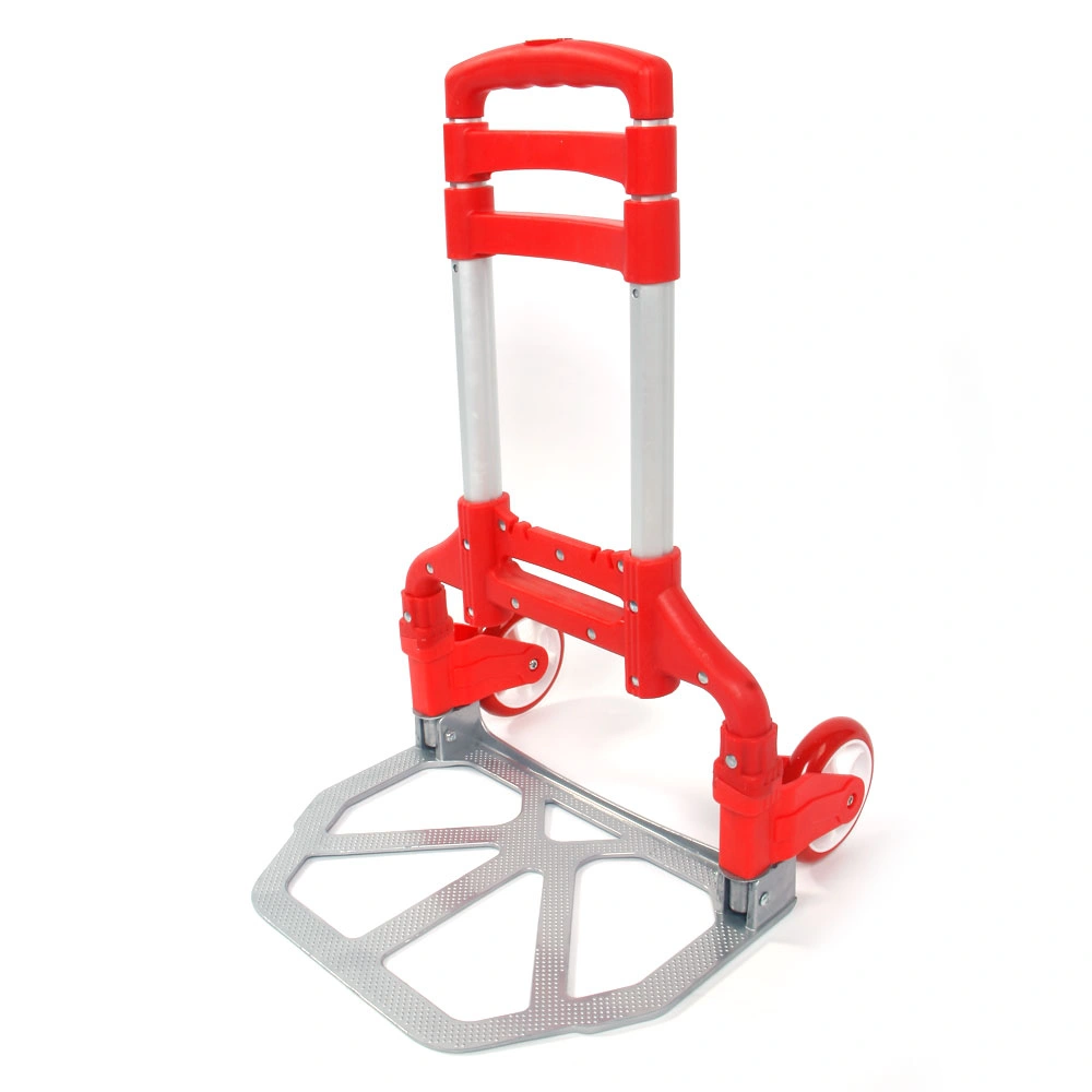 Portable Aluminium Cart Folding Dolly Push Truck Hand Collapsible Trolley Luggage Red view 12