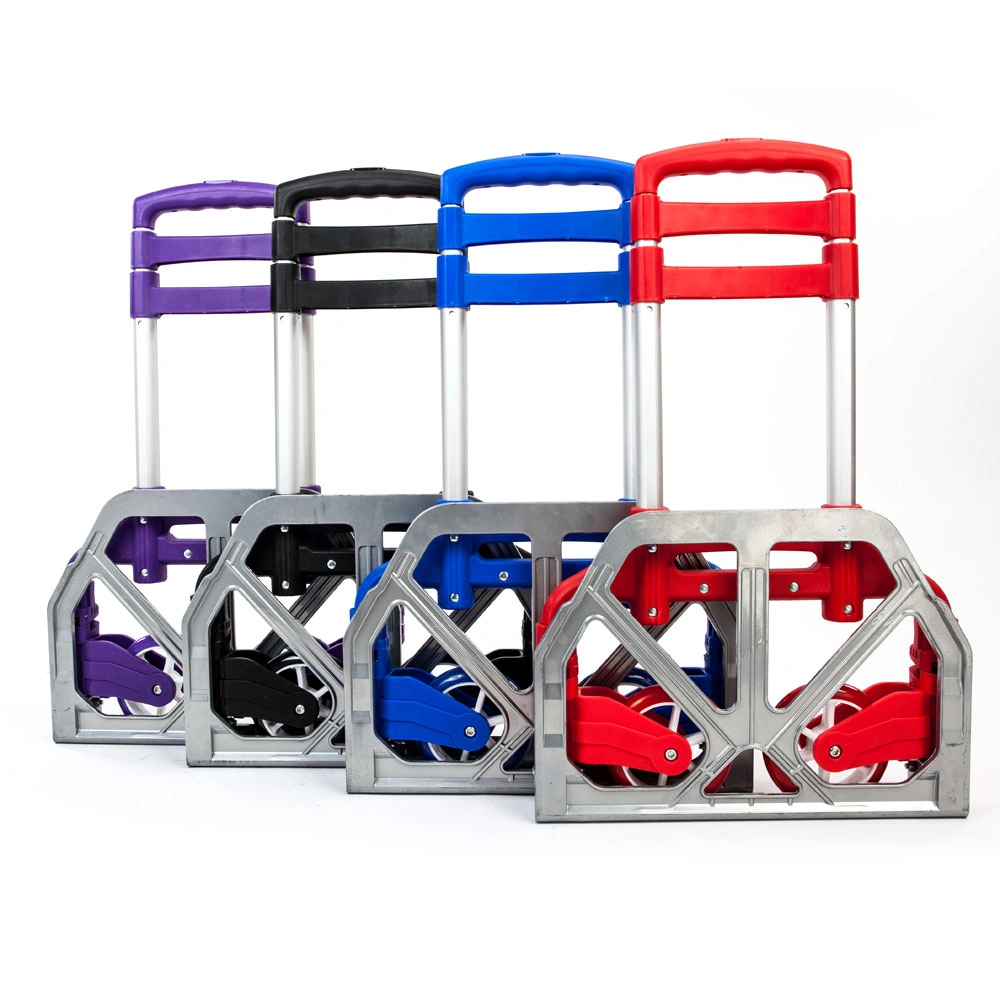 Portable Aluminium Cart Folding Dolly Push Truck Hand Collapsible Trolley Luggage Red view 19
