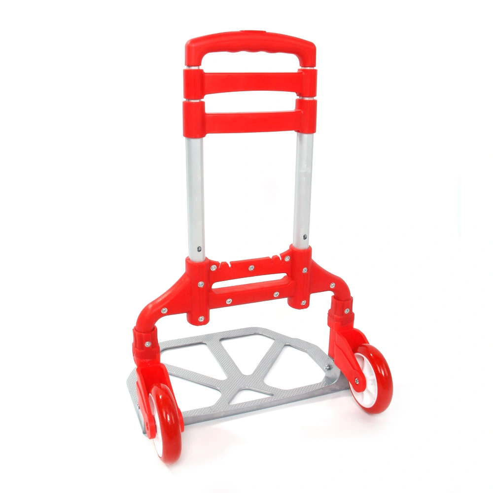 Portable Aluminium Cart Folding Dolly Push Truck Hand Collapsible Trolley Luggage Red view 22