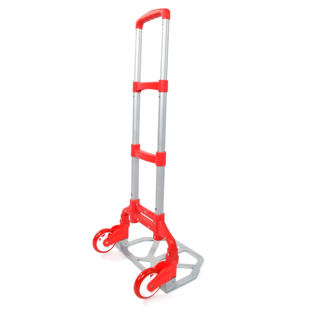 Portable Aluminium Cart Folding Dolly Push Truck Hand Collapsible Trolley Luggage Red view 24