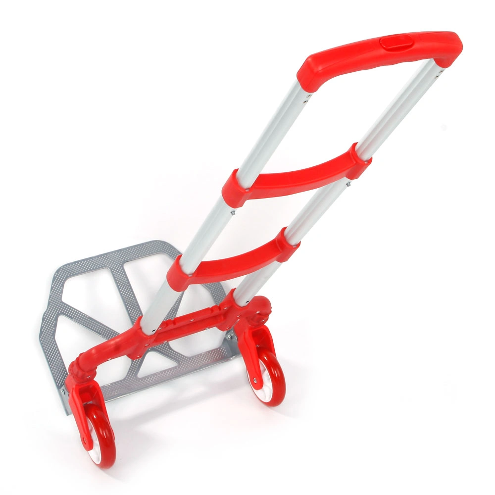 Portable Aluminium Cart Folding Dolly Push Truck Hand Collapsible Trolley Luggage Red view 27
