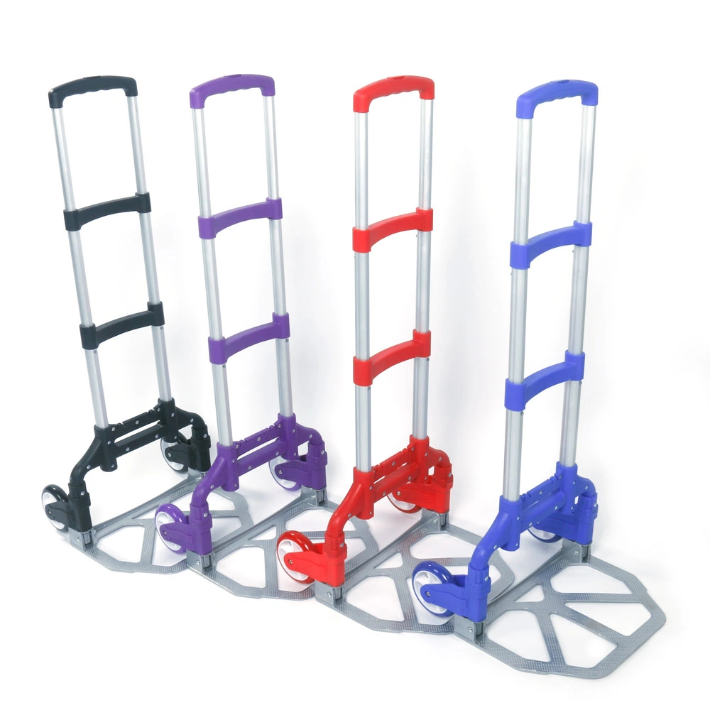 Portable Aluminium Cart Folding Dolly Push Truck Hand Collapsible Trolley Luggage Red view 5