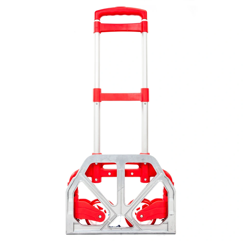 Portable Aluminium Cart Folding Dolly Push Truck Hand Collapsible Trolley Luggage Red view 7