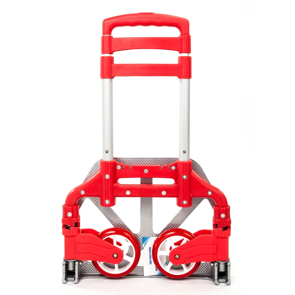 Portable Aluminium Cart Folding Dolly Push Truck Hand Collapsible Trolley Luggage Red view 9