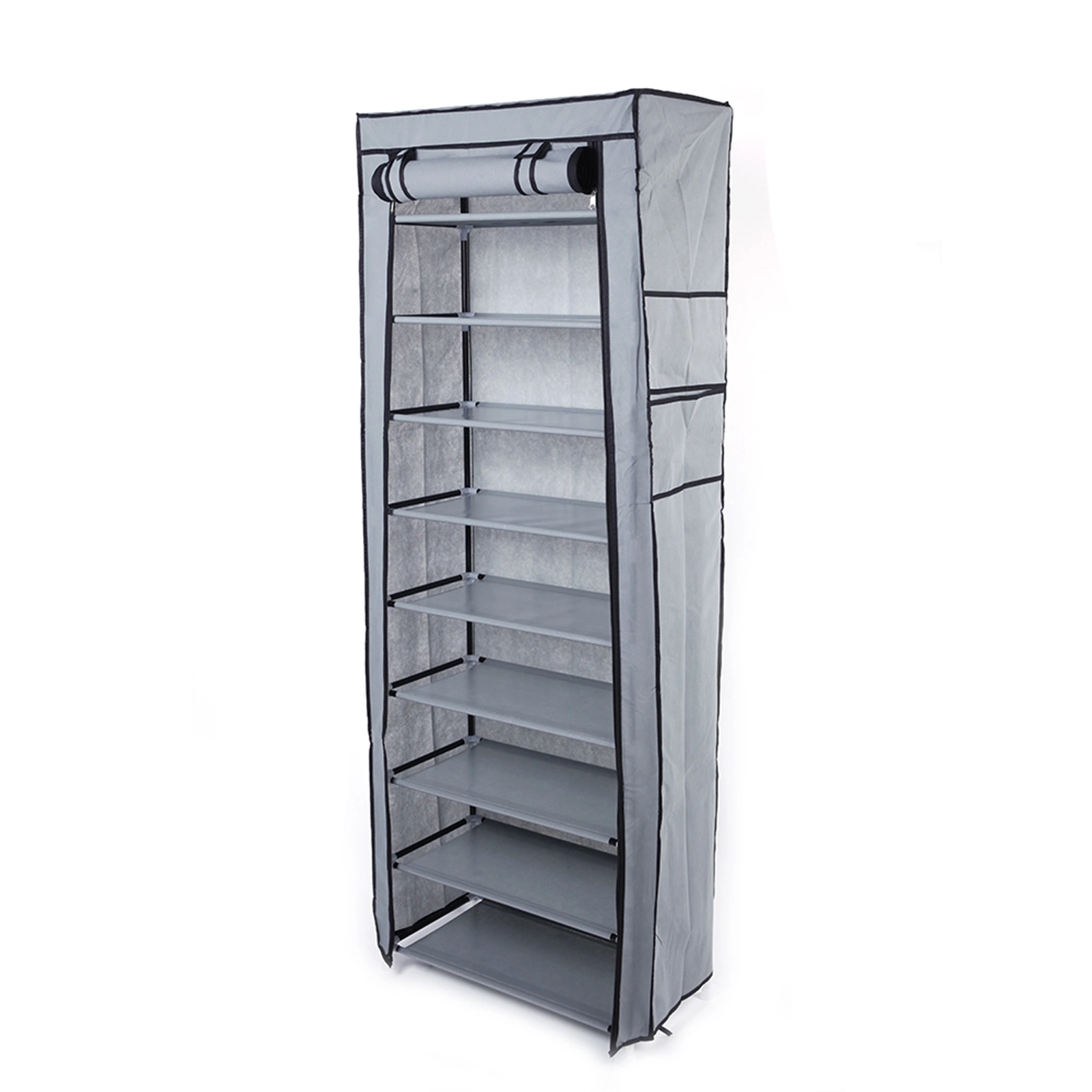 Fashionable Room-saving 9 Lattices Non-woven Fabric Shoe Rack Gray view 8