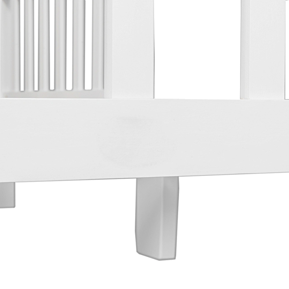 Wooden Baby Toddler Bed Children Bedroom Furniture with Safety Guardrails White view 5