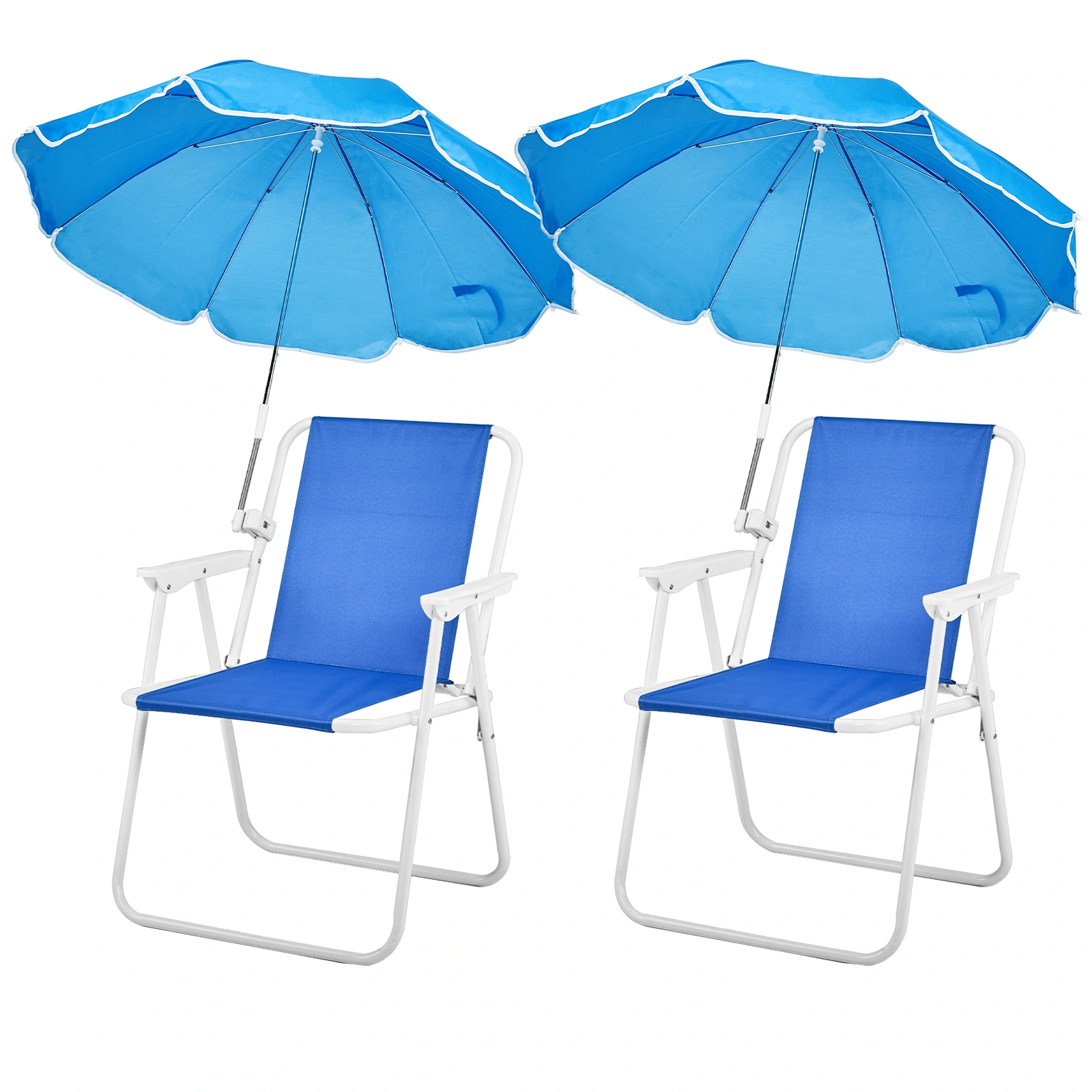 Folding Beach Chair with Umbrella for Adults, Lightweight Porable Camping Chair with 265lbs Capacity for Travel Picnic Concert & Outdoor Activities, Blue view 8