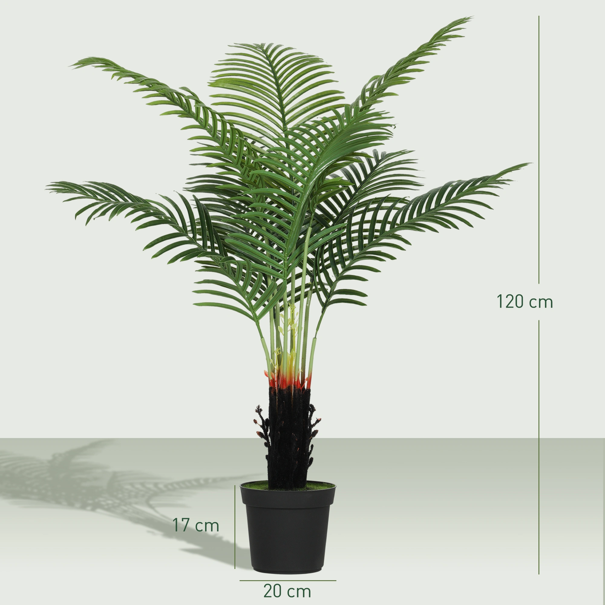 7ft Artificial Areca Palm Tree with Pot Fake Palm Plant Indoor Outdoor Home Decor view 2
