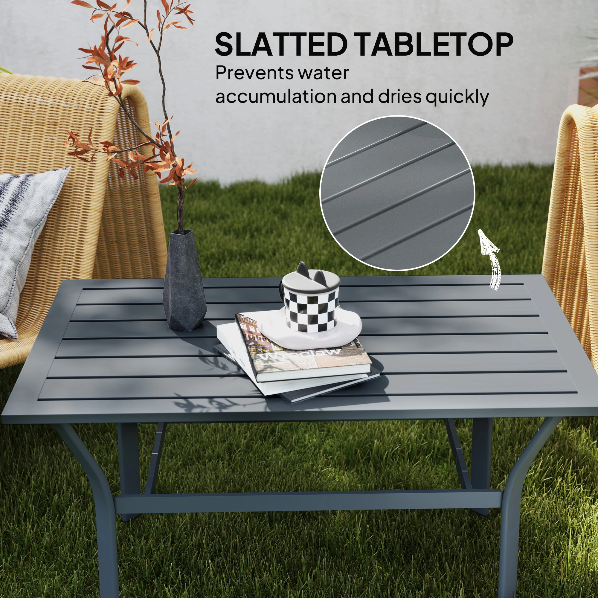 Portable Camping Table with Sink & Faucet, Outdoor Dining Table, Waterproof Pop-Up Picnic Folding Table, Portable Kitchen Work Station for Camping, Beach, Garden, RV, Backyard, Black, Large view 3