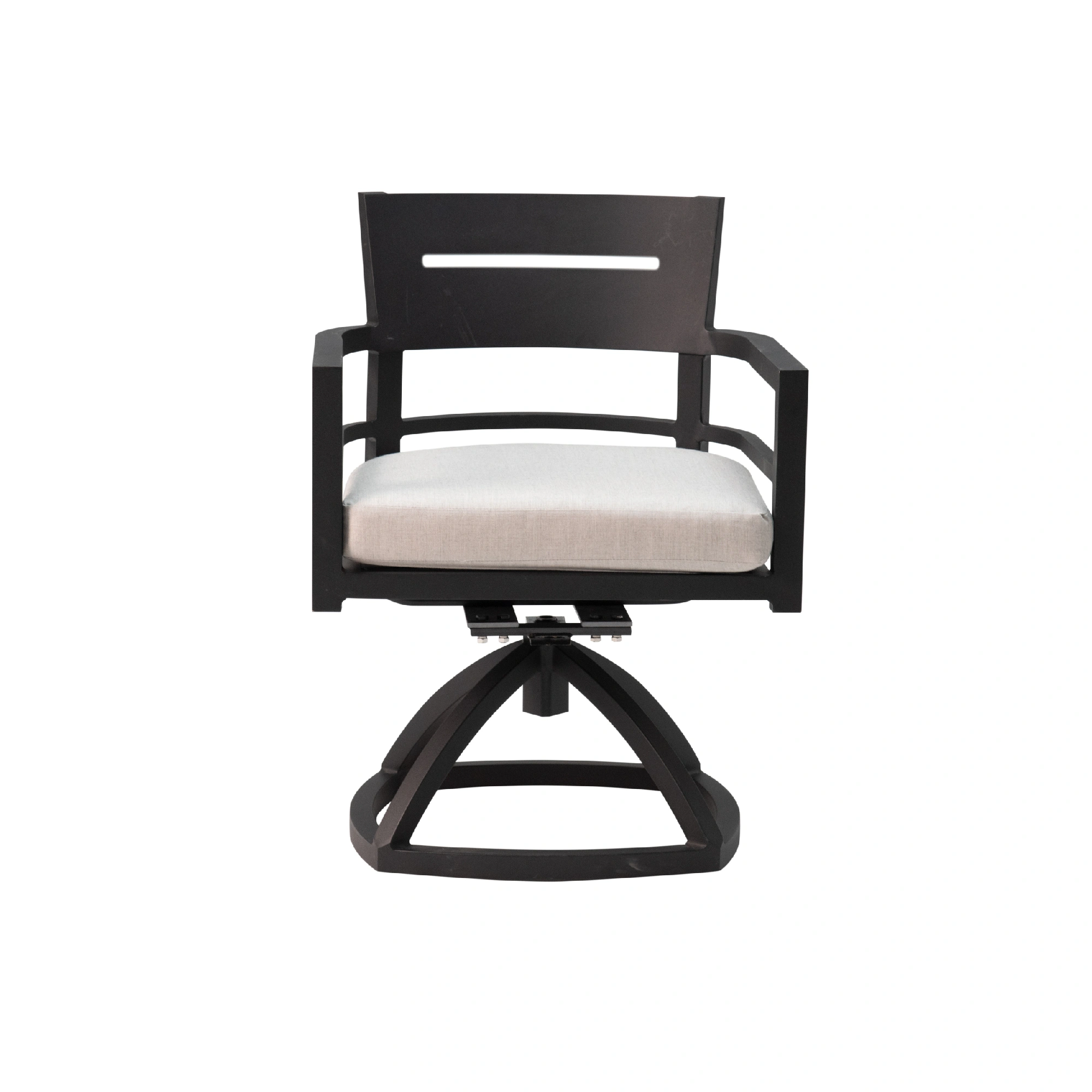 2Pcs Outdoor Patio Aluminum Swivel Rocker Chairs with Sunbrella Cushions, Ember Black view 5
