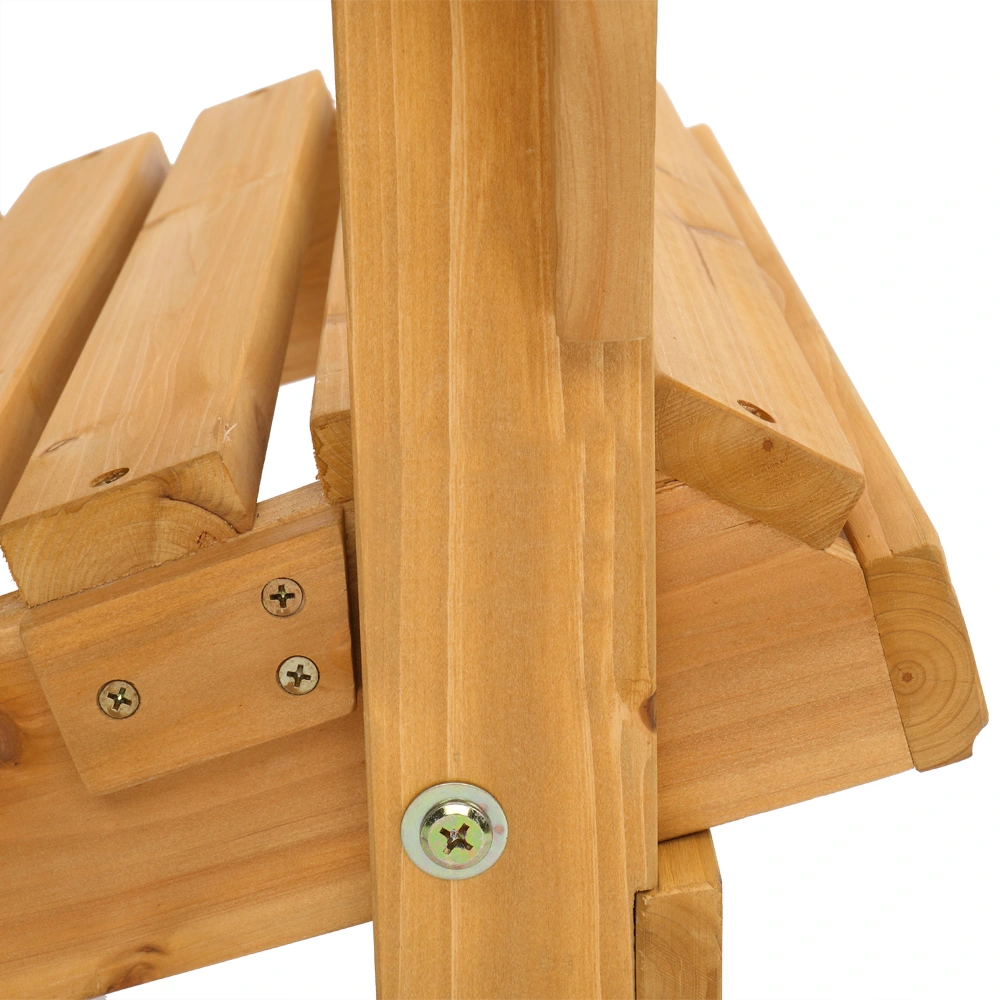 Folding Wooden Adirondack Lounger Chair with Natural Finish view 12