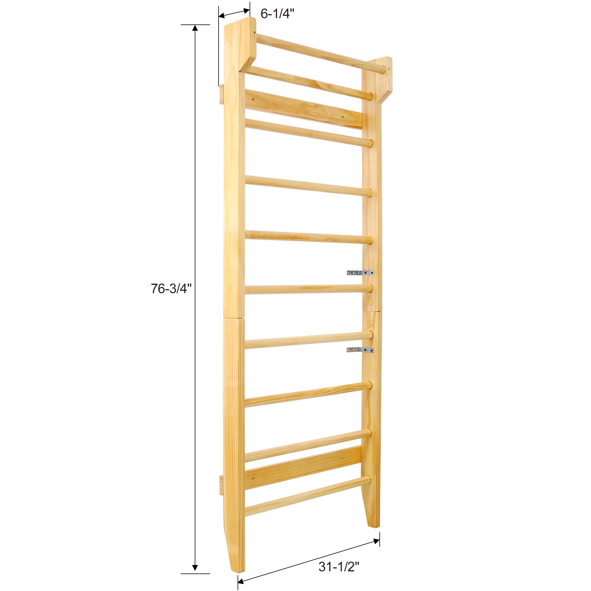 Wood Stall Bars for Gymnastics, Wall Mounted Pull Up Bar, Swedish Ladder for Physical Therapy, Stretching, Home Gym Workout & Yoga view 3