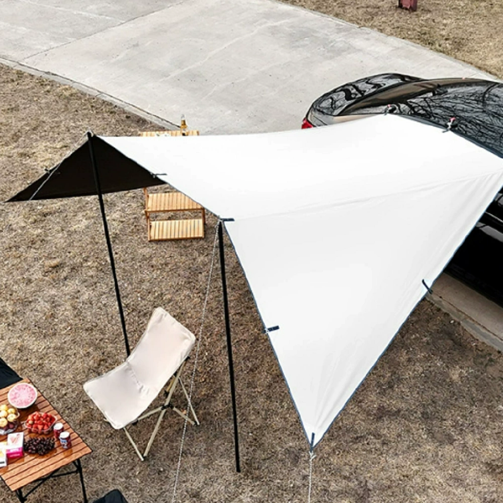 5x3M Gold/Black Coating Car Roof Awning Tent, 2-6 Person UV Protection Camping Canopy, Suction Cup Mount for Sedan SUV MPV Off-Road view 5