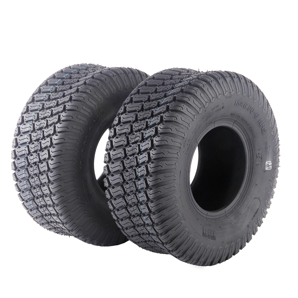 2 Pack 15x6.00-6 Tubeless Turf Tires 4 Ply Lawn Mower Tractor Tire Replacement view 2