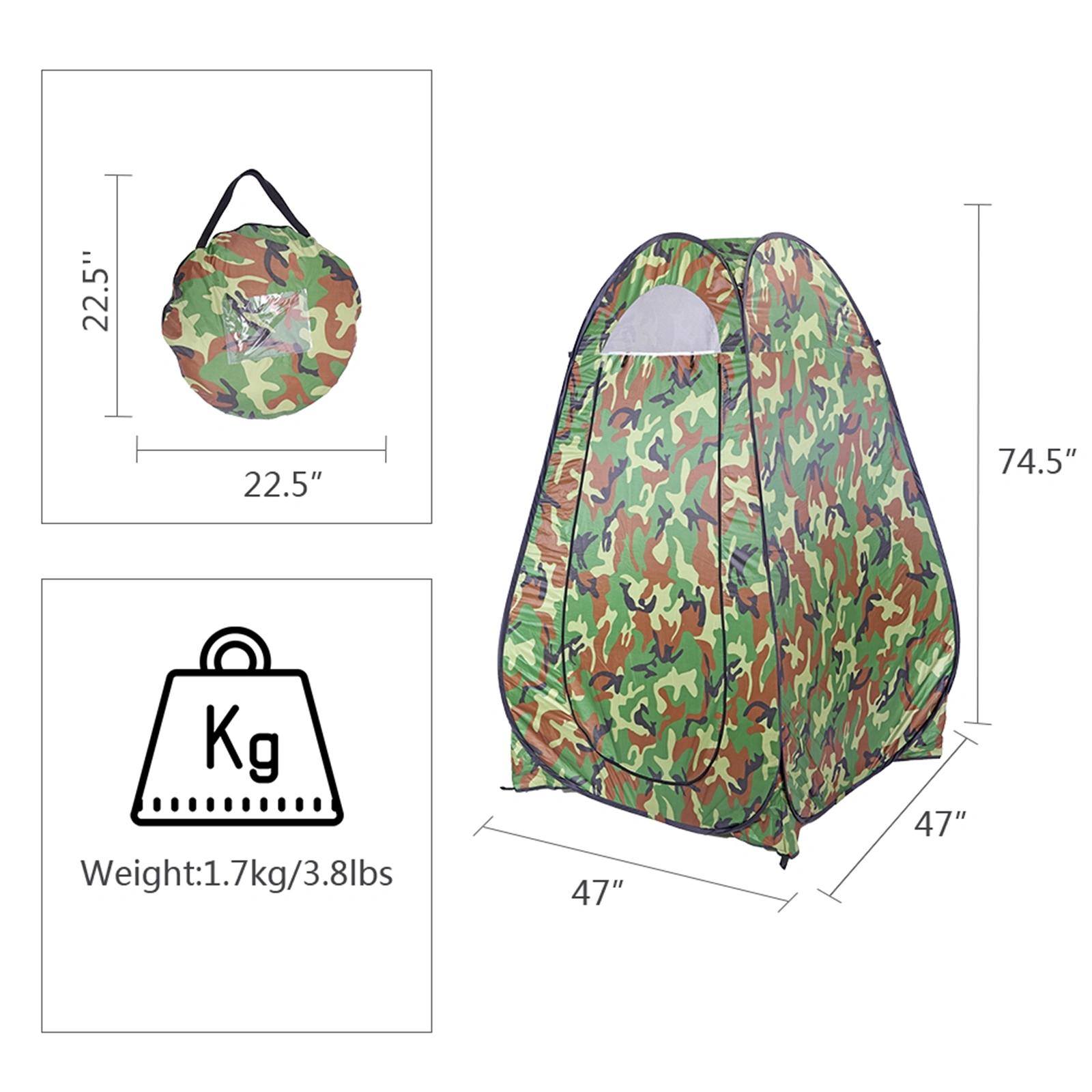 Pop Up Shower Tent Instant Portable Outdoor Privacy Changing Room Toilet Camping Cabin Waterproof view 5