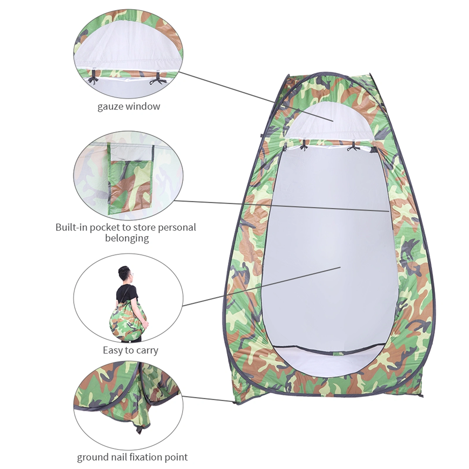 Pop Up Shower Tent Instant Portable Outdoor Privacy Changing Room Toilet Camping Cabin Waterproof view 6