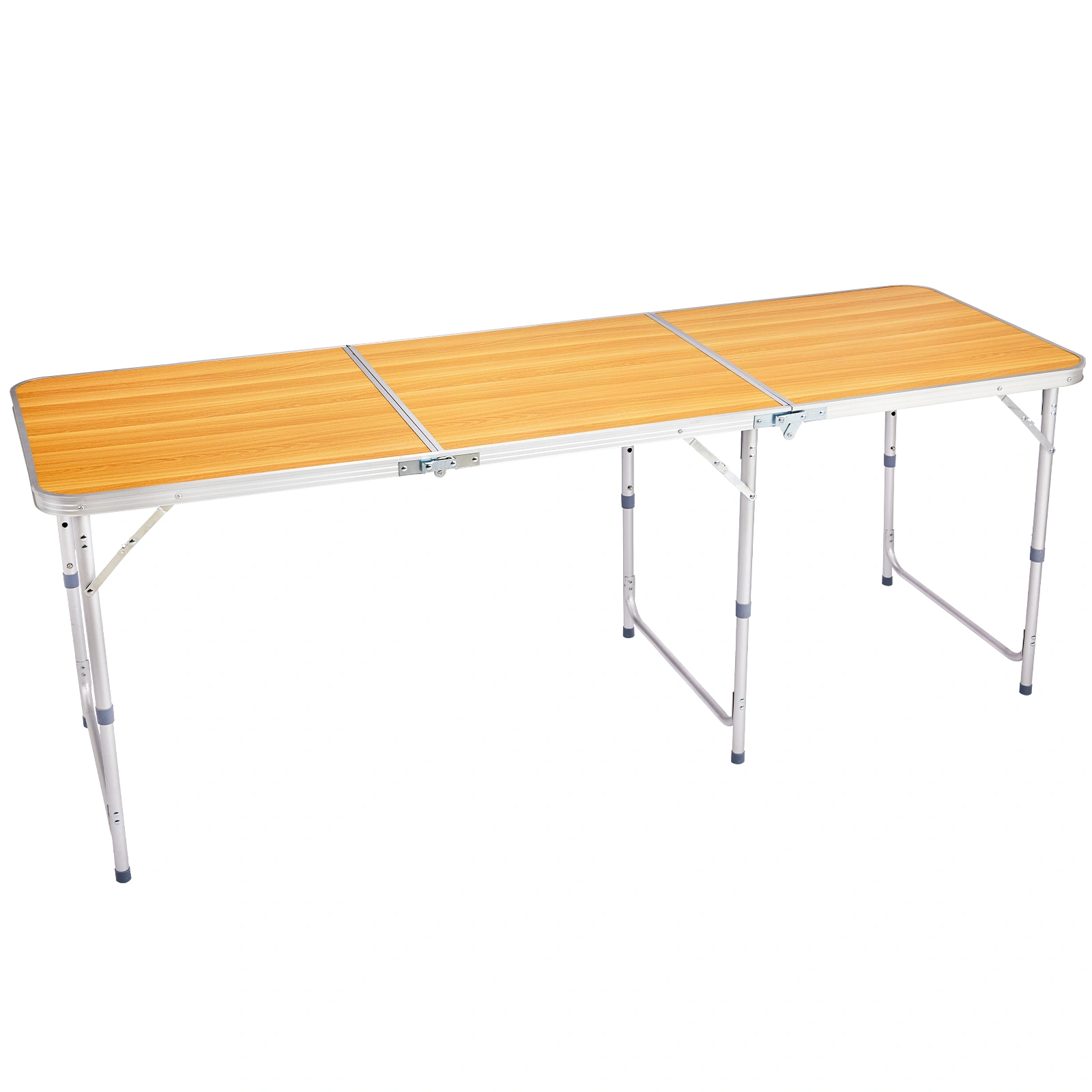 6ft Aluminum Alloy Folding Table wood grain color view 14