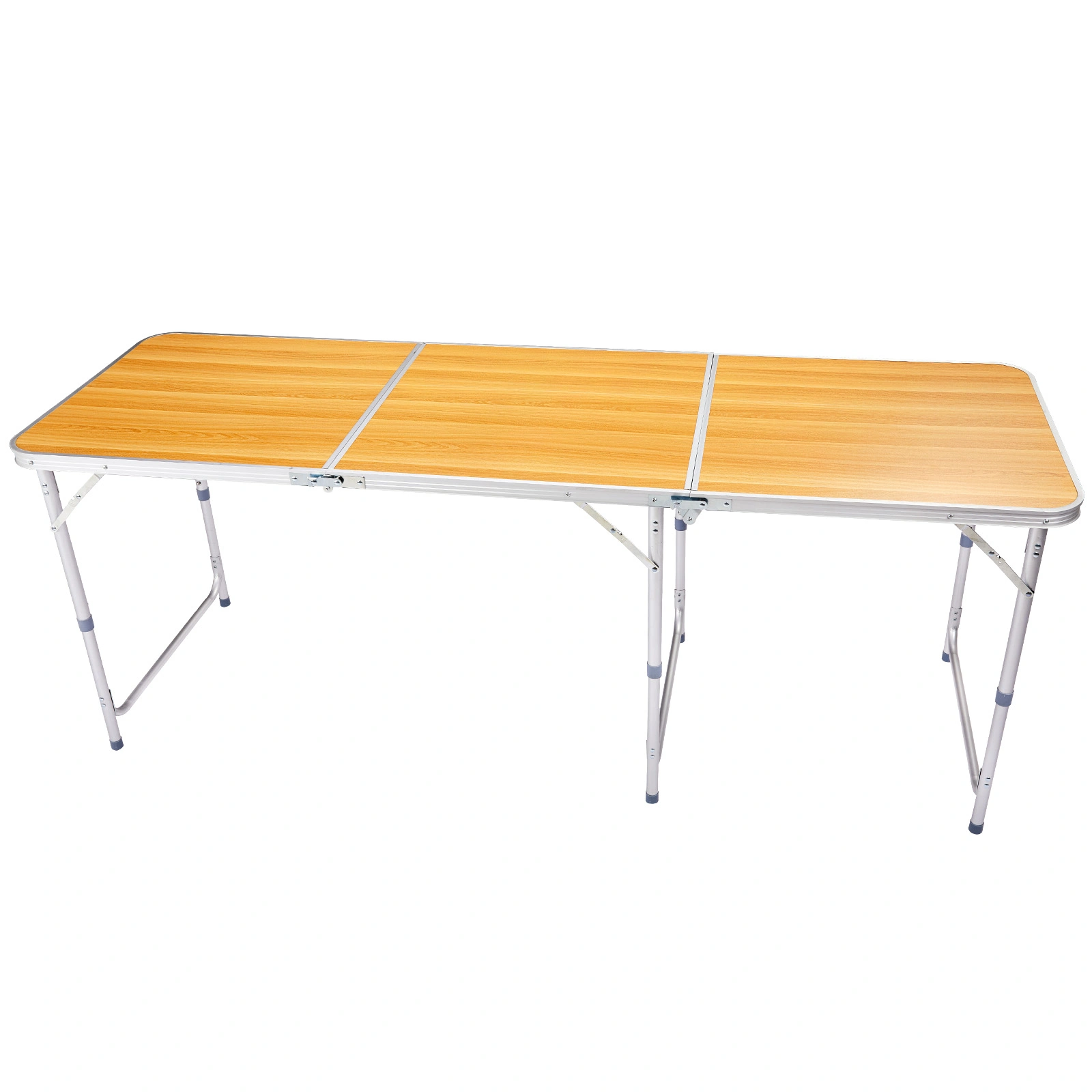 6ft Aluminum Alloy Folding Table wood grain color view 16
