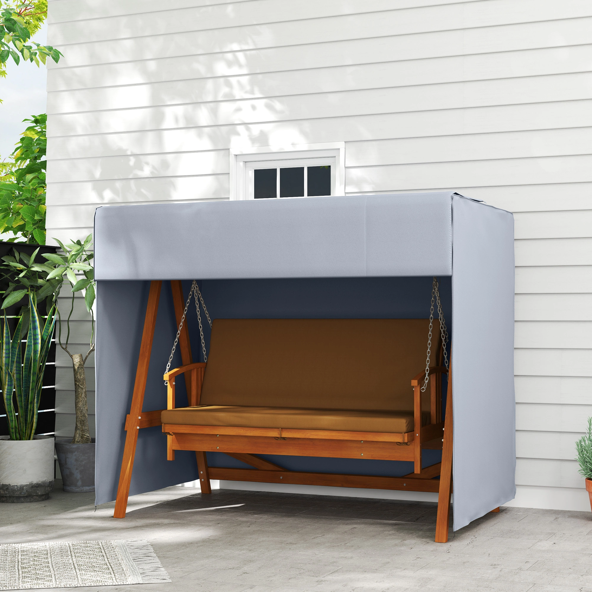Swing Chair Cover - Outdoor Patio Furniture Protector, Weatherproof & Dustproof Swing Seat Cover for Porch Garden Deck