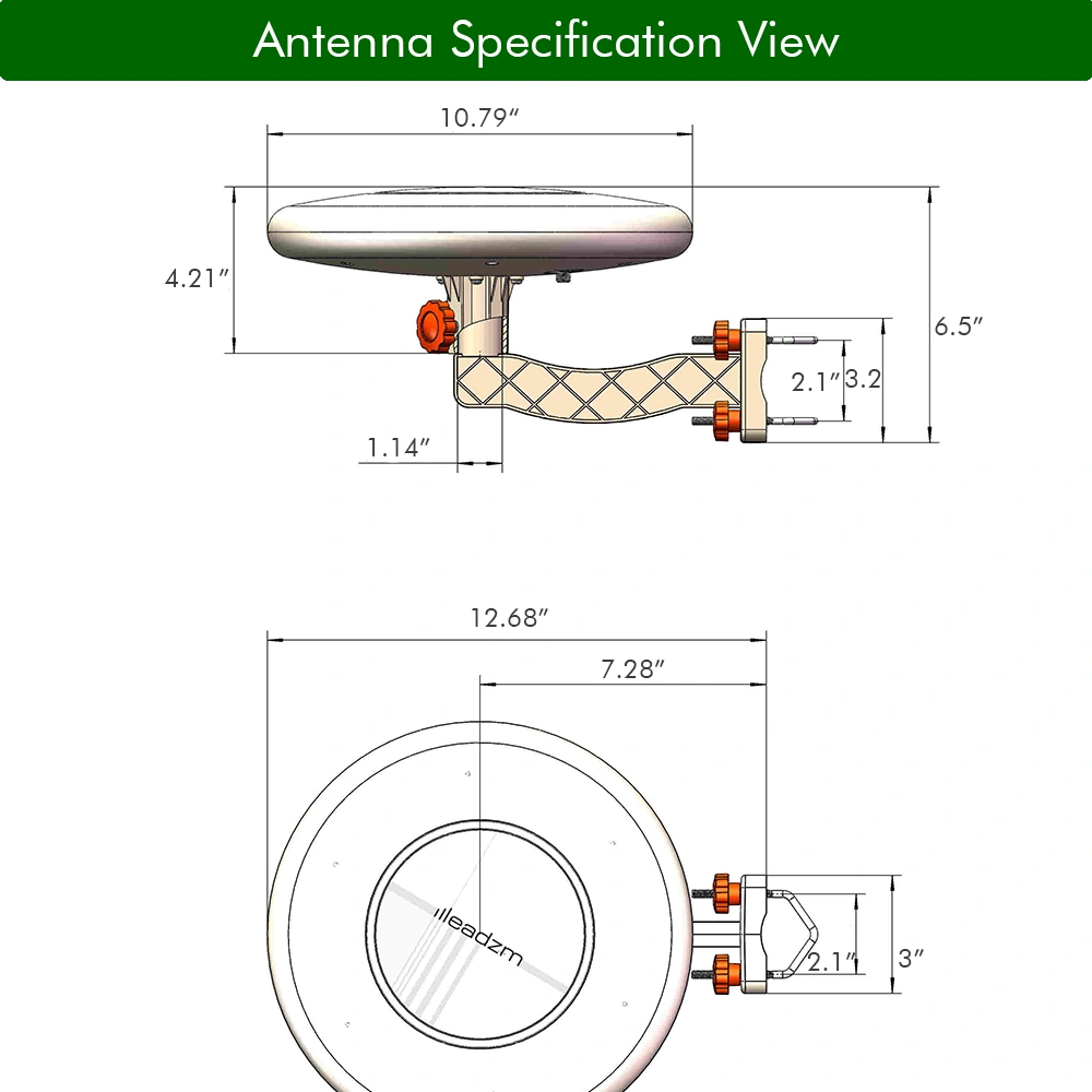 Leadzm TA-A1 150 Miles TV Antenna Outdoor Omni-directional 360 Degree Reception view 2