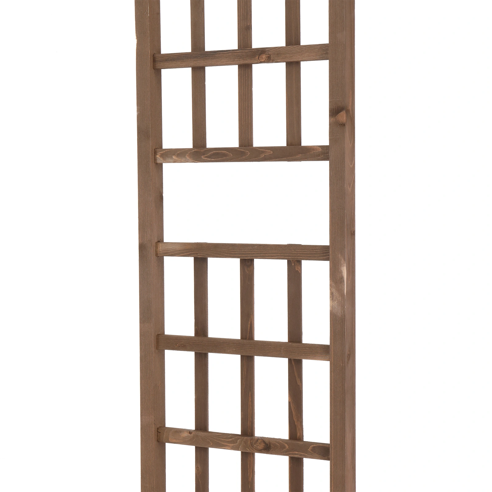7FT Wooden Garden Arbor, Wedding Arch Backdrop Stand for Ceremony Party, Garden Pergola with Trellis for Climbing Plants, Dark Brown view 4