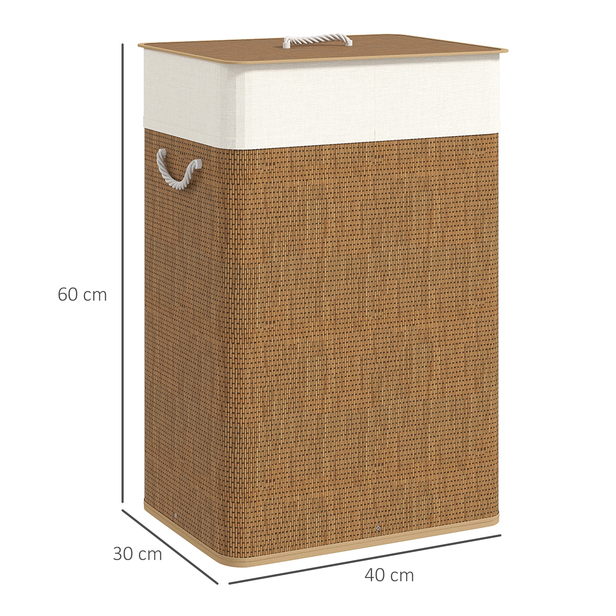 Laundry Hamper Cabinet with Doors - Folding Storage Cabinet, Hidden Wash Basket Organizer for Bathroom view 2