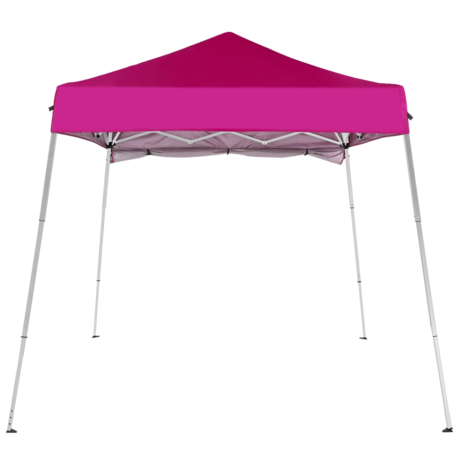 6x6ft Pop Up Canopy Tent, Outdoor Tent Canopy Foldable Portable Canopies for Camping, Patio, Easy Up Gazebo Canopy with Carry Bag Slant Legs,pink view 6