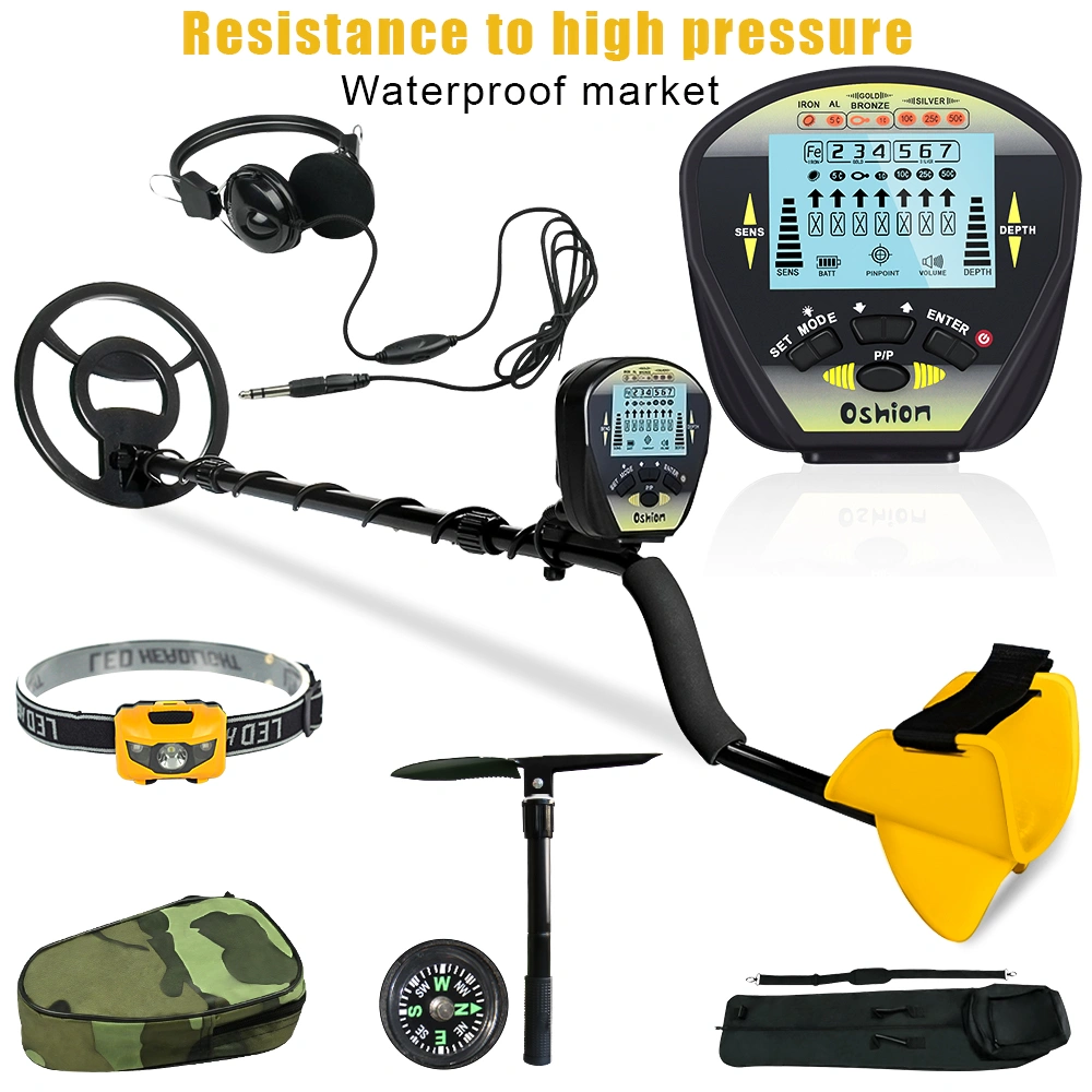New Metal Detector Discrimination Mode Waterproof LCD 10inch Metal Finder Treasures Seeking Tool w/Shovel ,Bag ,Headphone And Head Lamp view 2