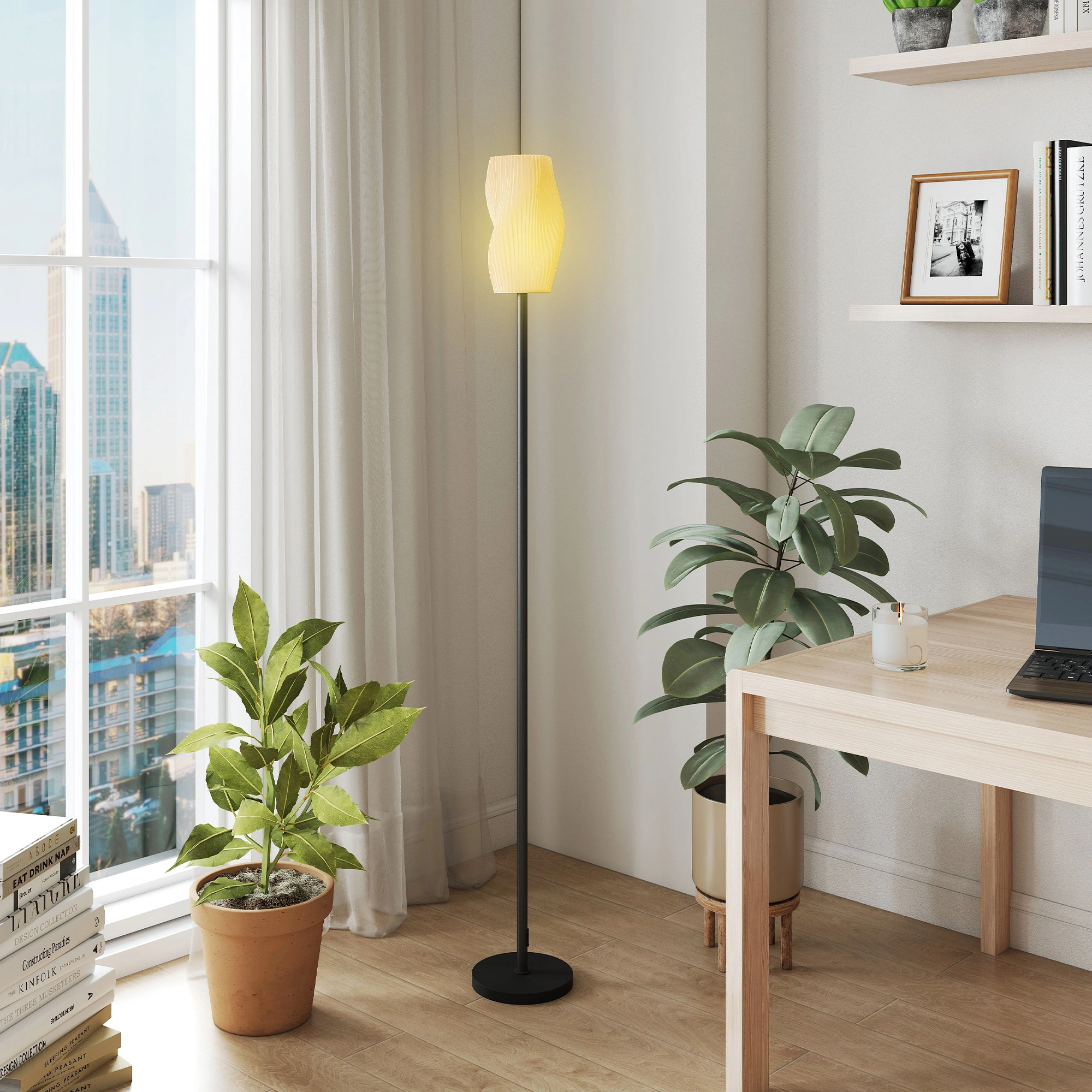 Minimalist Floor Lamp | Sleek Standing Light with Base for Home, Office, Bedroom Decor