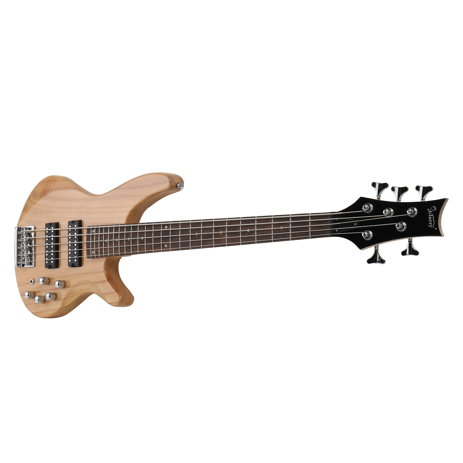 44 Inch GIB 5 String H-H Pickup Laurel Wood Fingerboard Electric Bass Guitar with Bag and other Accessories Burlywood view 11