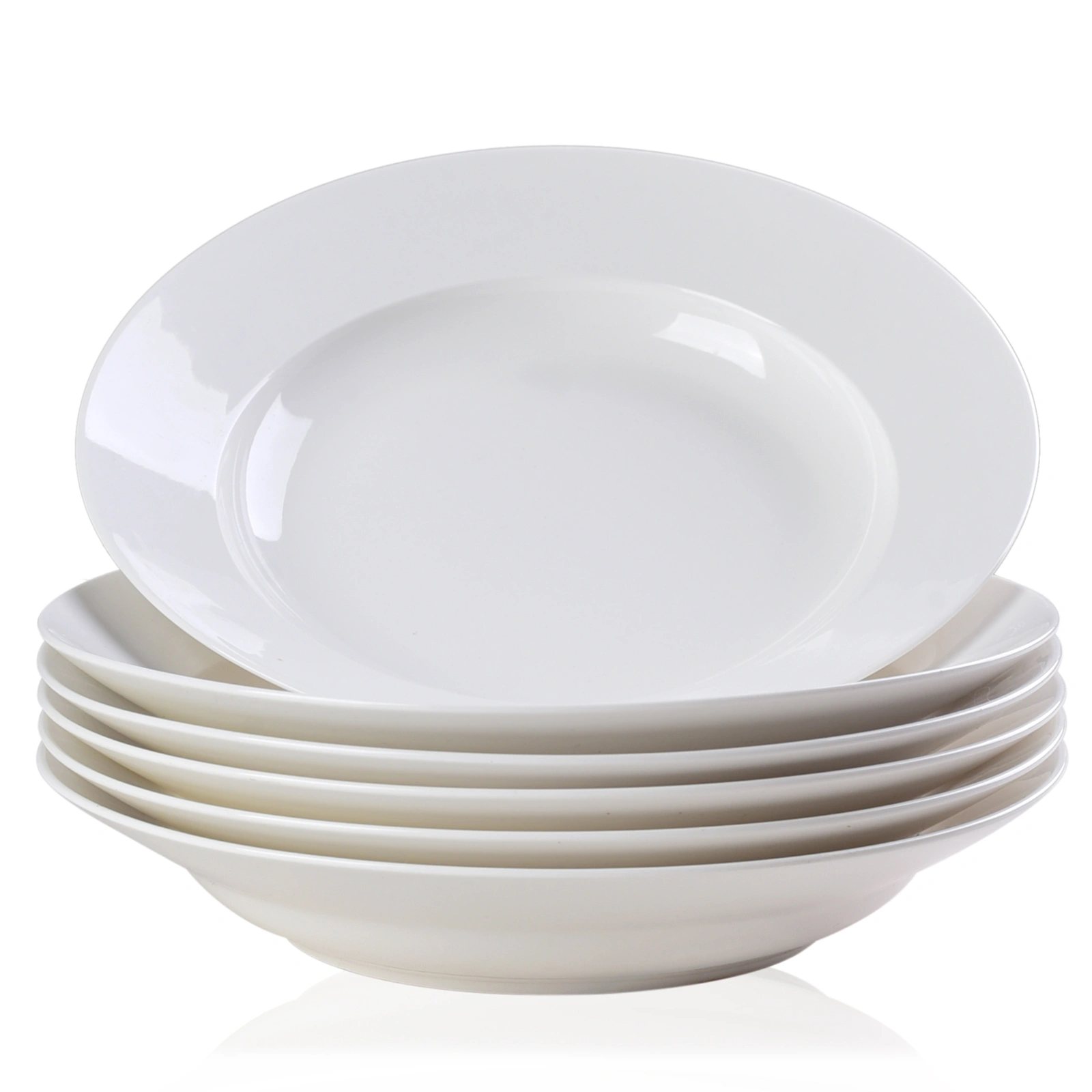 White Dinner Plates Set of 6, 9 Inch Salad Serving Modern Round Dishes - Dishwasher, Microwave, Oven Safe, Scratch Resistant, Smooth Glaze view 11
