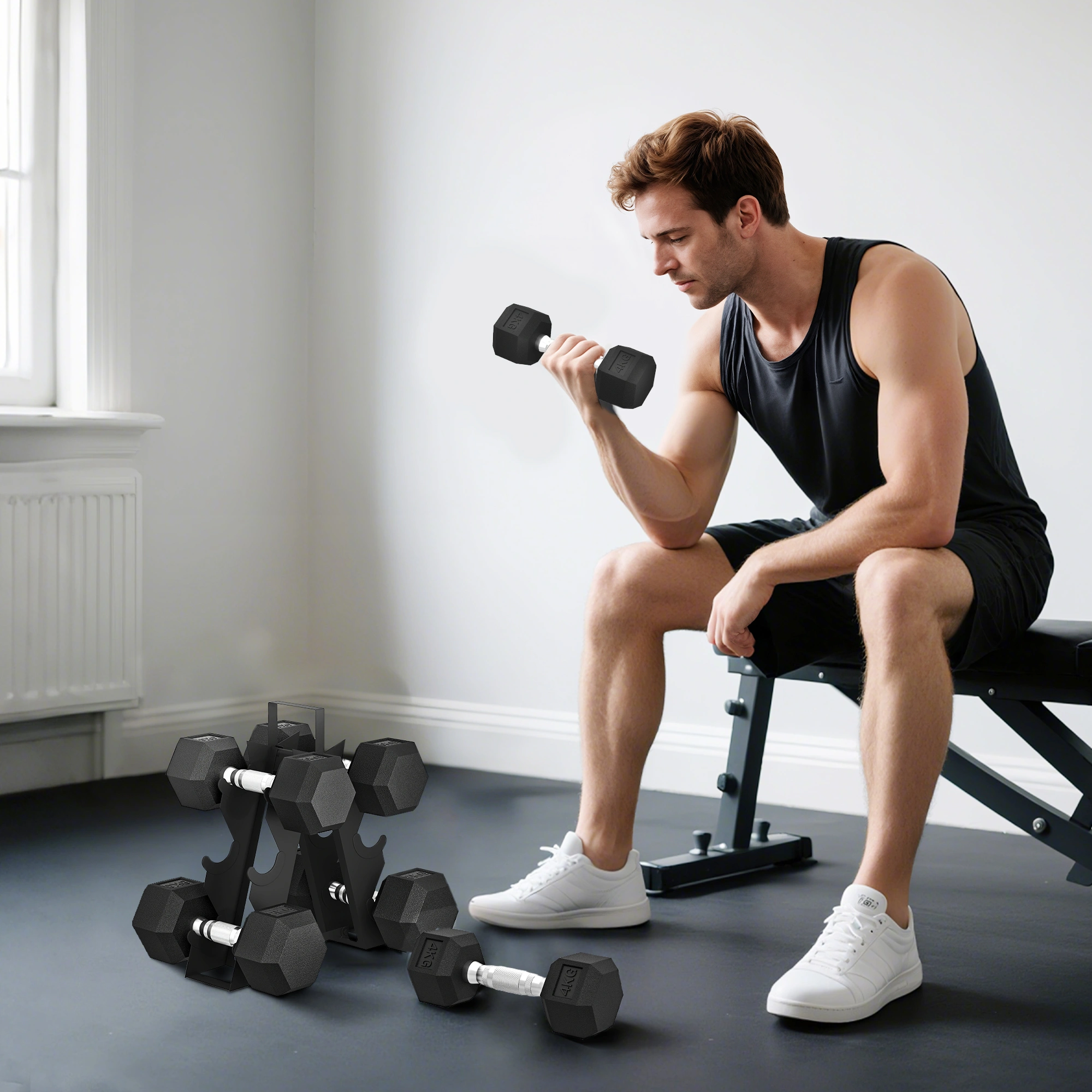 Adjustable Dumbbells Set, 5-25 lbs Weight Dumbbells Pair, Fast Adjust Weight for Home Gym Strength Training
