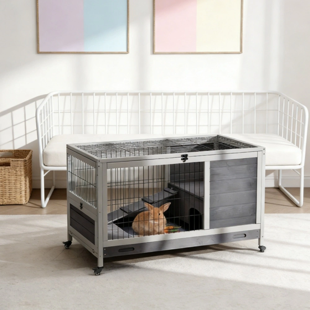 Small Animal Playpen Cage for Rabbits Guinea Pigs Ferrets Multi-Level Activity Pen