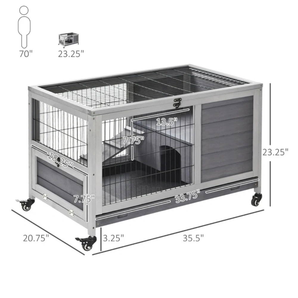 Small Animal Playpen Cage for Rabbits Guinea Pigs Ferrets Multi-Level Activity Pen view 3