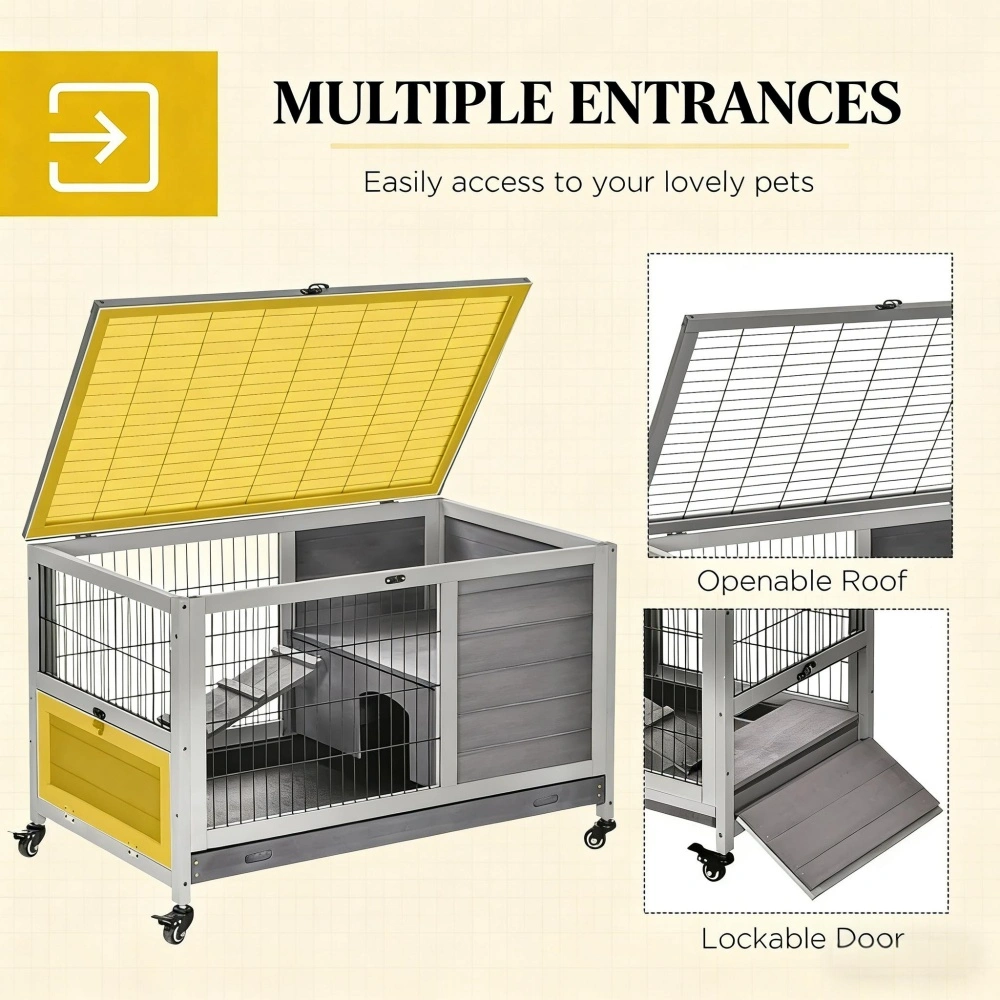 Small Animal Playpen Cage for Rabbits Guinea Pigs Ferrets Multi-Level Activity Pen view 6