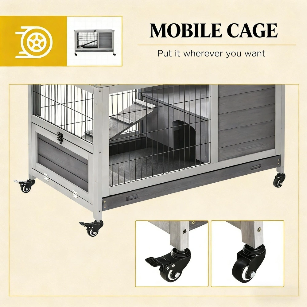 Small Animal Playpen Cage for Rabbits Guinea Pigs Ferrets Multi-Level Activity Pen view 7