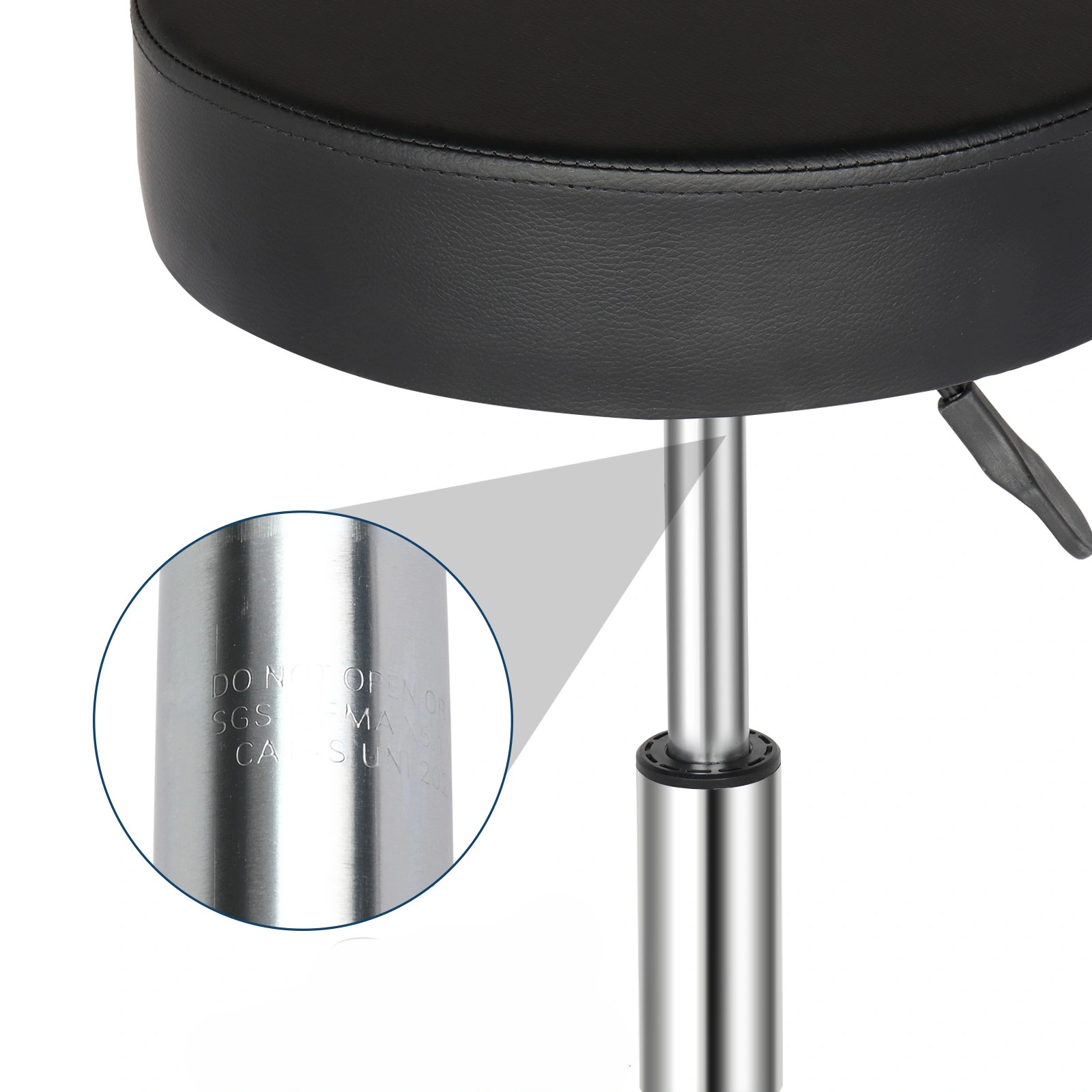 Round Stool Plastic Arch Feet Rotation Bar Stool Black view 15