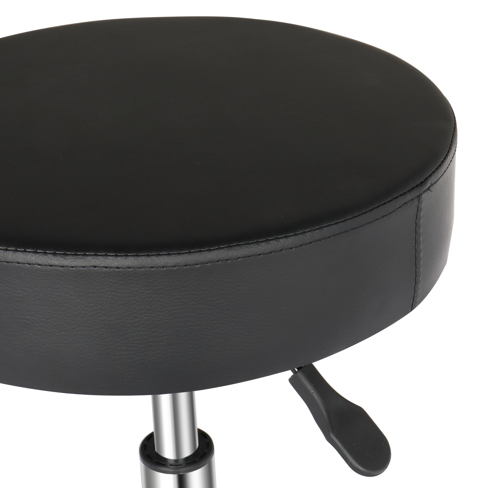 Round Stool Plastic Arch Feet Rotation Bar Stool Black view 6