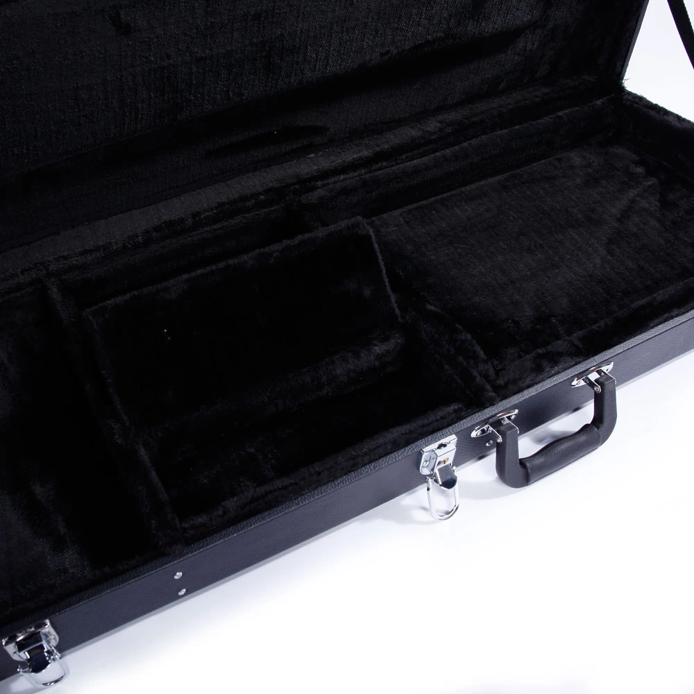 ST High Grade Electric Guitar Square Hard Case Microgroove Flat Black view 12