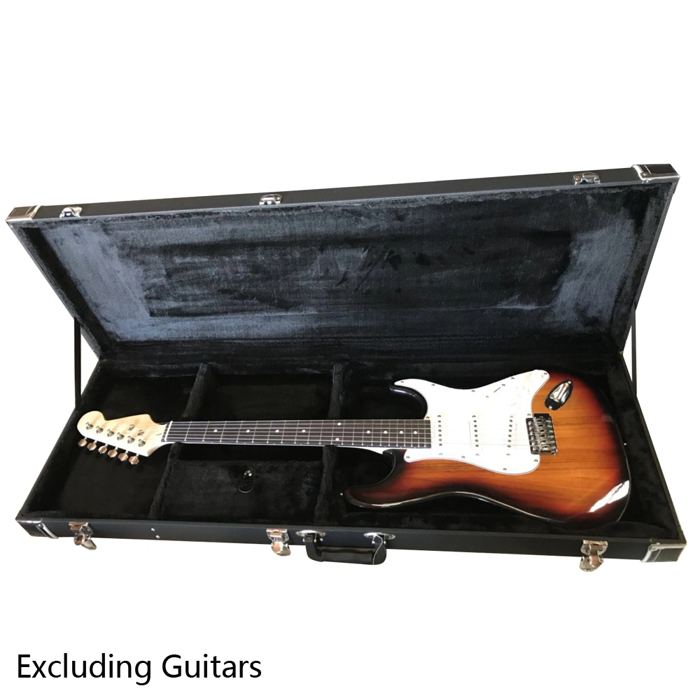 ST High Grade Electric Guitar Square Hard Case Microgroove Flat Black view 14
