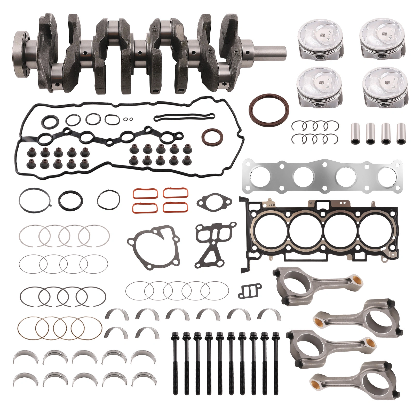 Crankshaft & Connecting Rod Set Fit For Hyundai Kia 2.4 G4KJ Engine Fit For Kia Sorento 4-Door 2.4L 2014-2020 Fit For Hyundai Tucson 4-Door 2.4L 2014-2019 23111-2G200, 23111-2G230