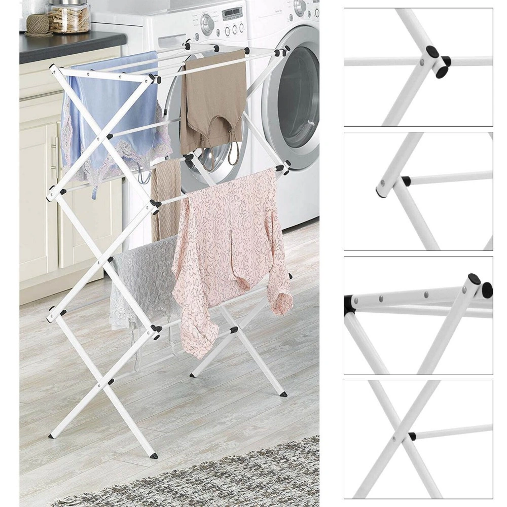 3 Tier Metal Clothes Airer Drying Rack Laundry Horse for Indoor Outdoor Patio view 3