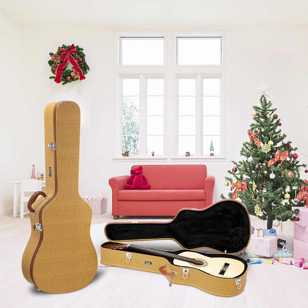 41" Folk Guitar Hardshell Carrying Case Fits Most Acoustic Guitars Microgroove Flat Yellow view 8