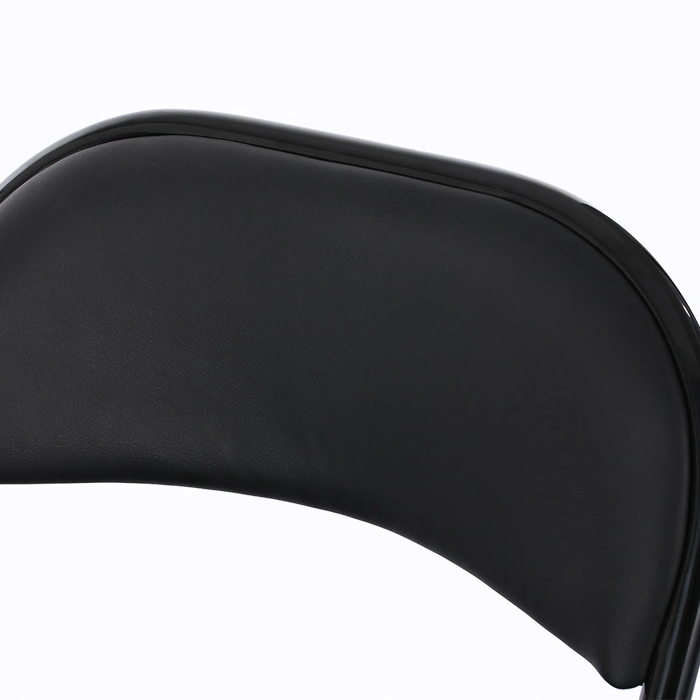 4pcs Elegant Foldable Iron & PVC Chairs for Convention & Exhibition Black view 35