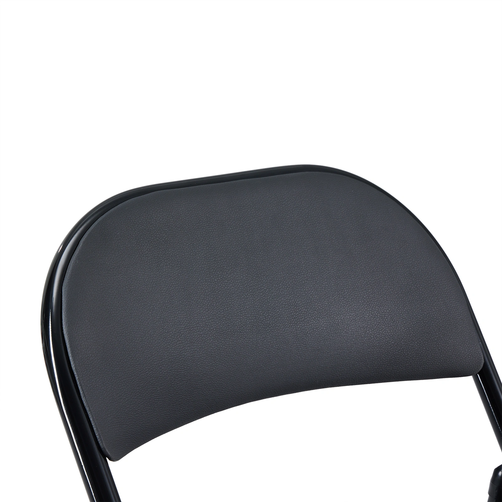 4pcs Elegant Foldable Iron & PVC Chairs for Convention & Exhibition Black view 47