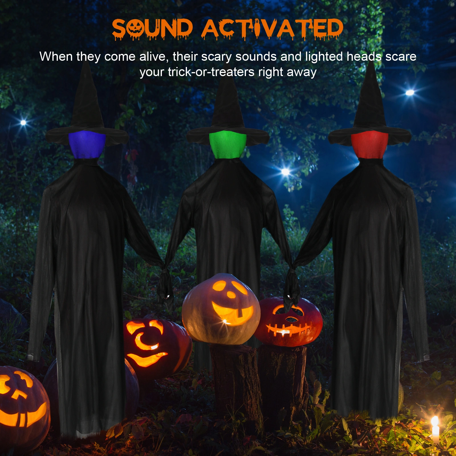 Halloween Black Witches with Change Colors view 18